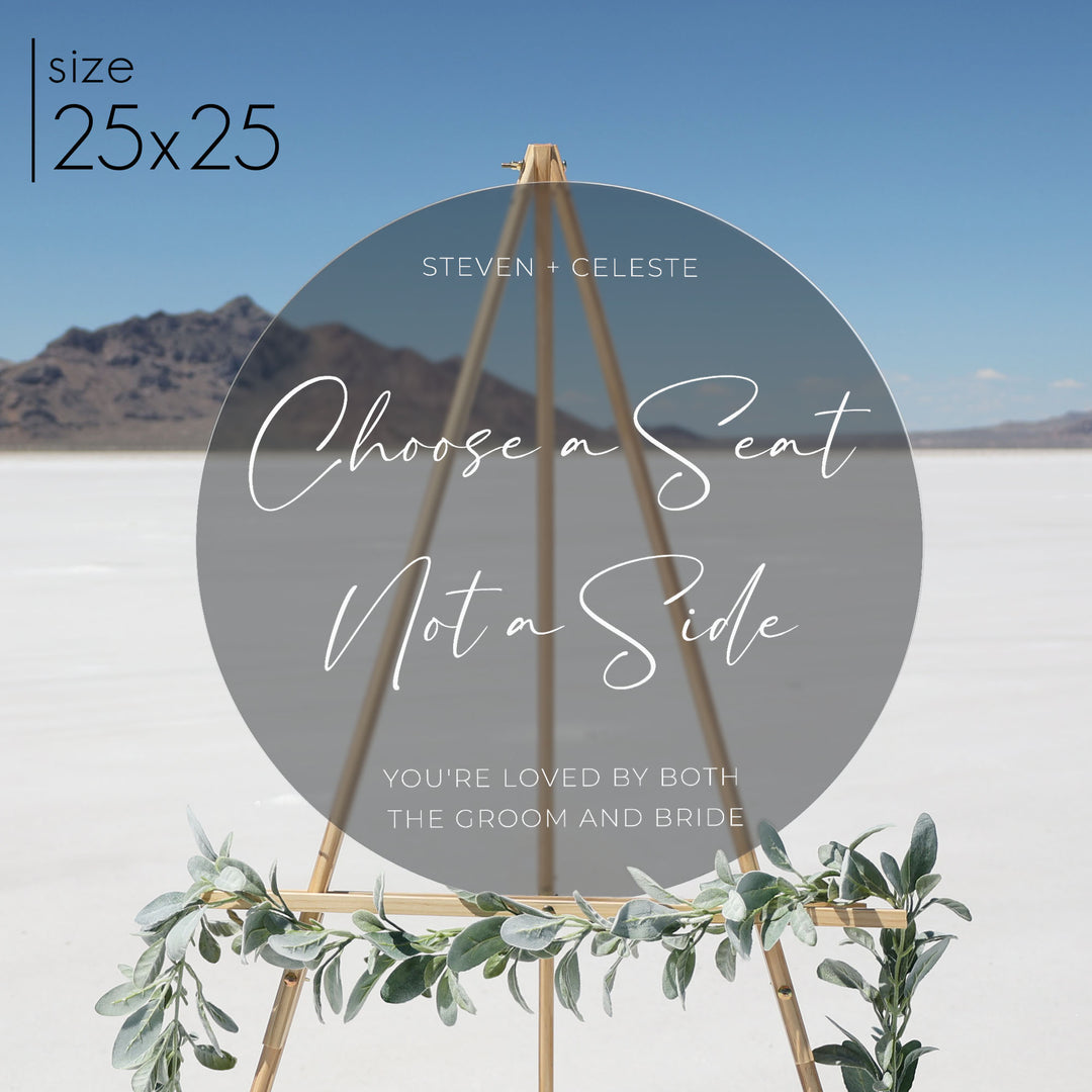 Frosted Acrylic Wedding Sign | Round Olivia