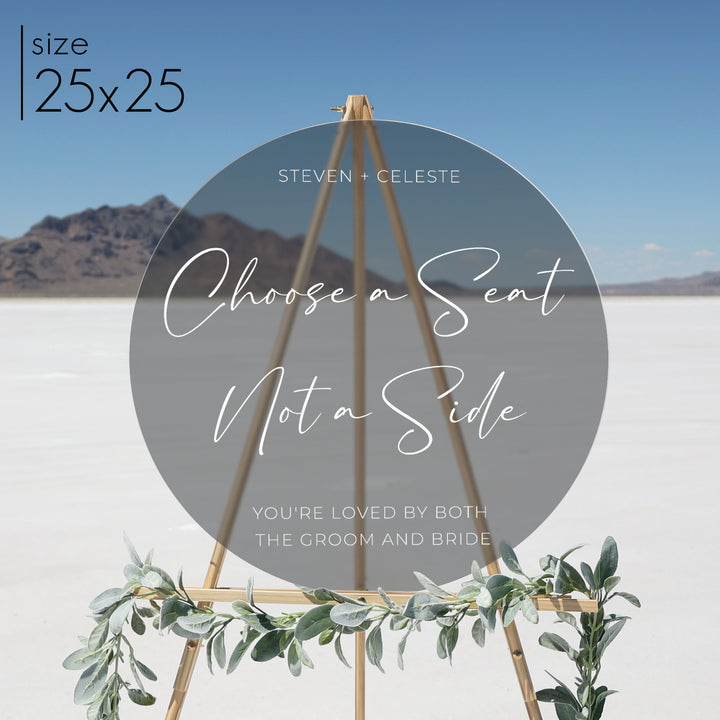 Frosted Acrylic Wedding Sign | Round Olivia