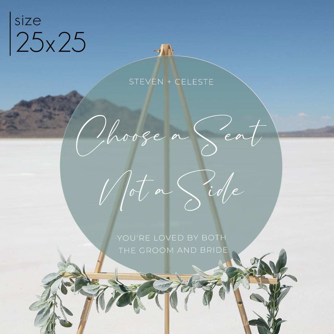 Frosted Acrylic Wedding Sign | Round Olivia