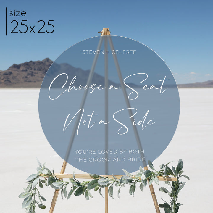 Frosted Acrylic Wedding Sign | Round Olivia