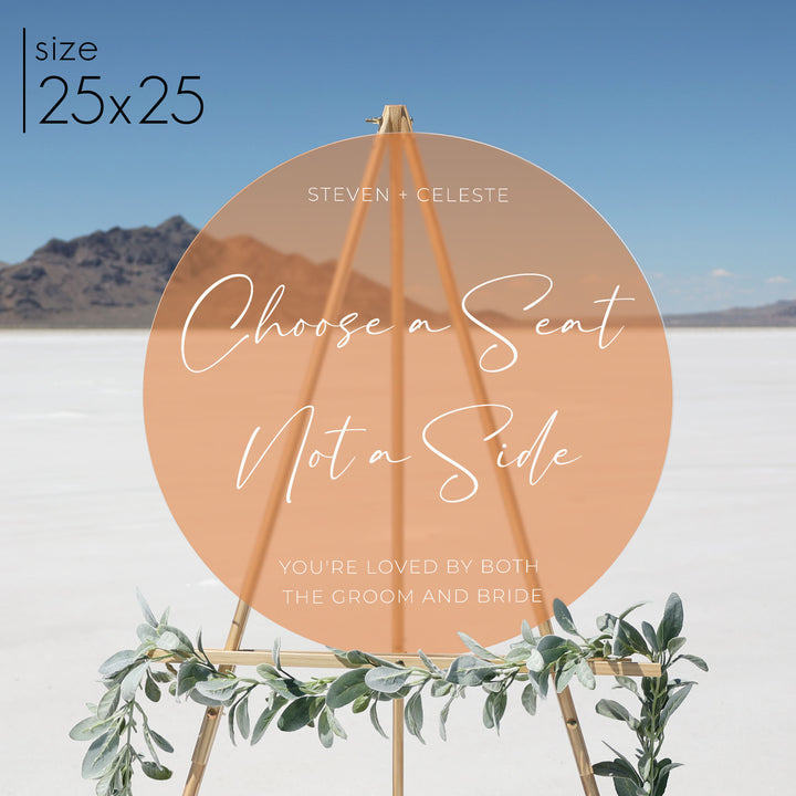 Frosted Acrylic Wedding Sign | Round Olivia