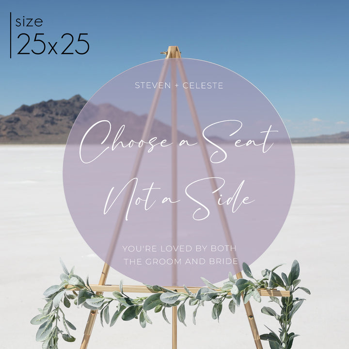 Frosted Acrylic Wedding Sign | Round Olivia