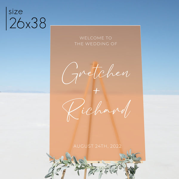 Frosted Acrylic Welcome Sign | Vertical Olivia