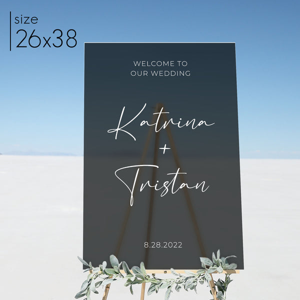 Large Acrylic Vertical Frosted Style Welcome Sign