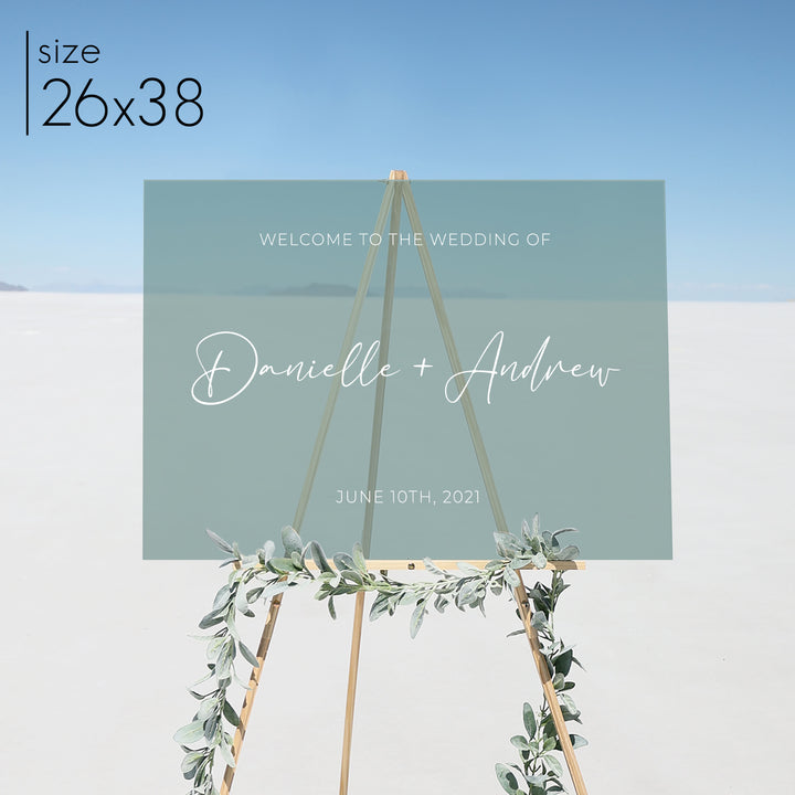 Frosted Acrylic Welcome Sign | Horizontal Olivia