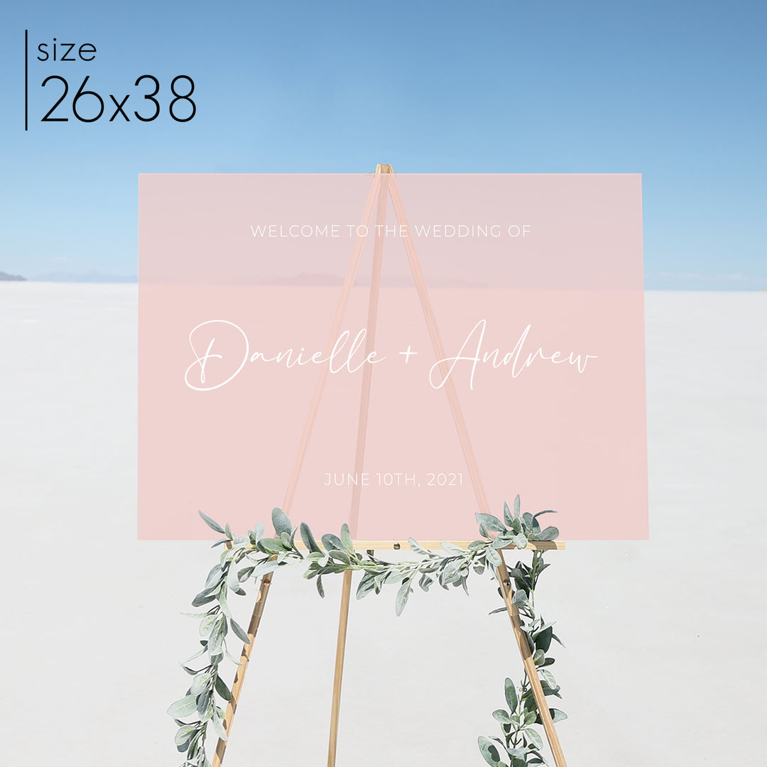 Frosted Acrylic Welcome Sign | Horizontal Olivia