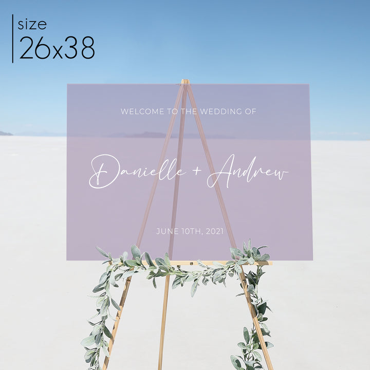 Frosted Acrylic Welcome Sign | Horizontal Olivia