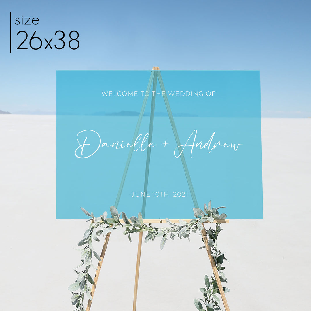 Frosted Acrylic Welcome Sign | Horizontal Olivia