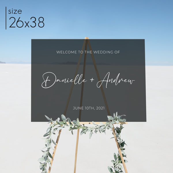 Frosted Acrylic Welcome Sign | Horizontal Olivia