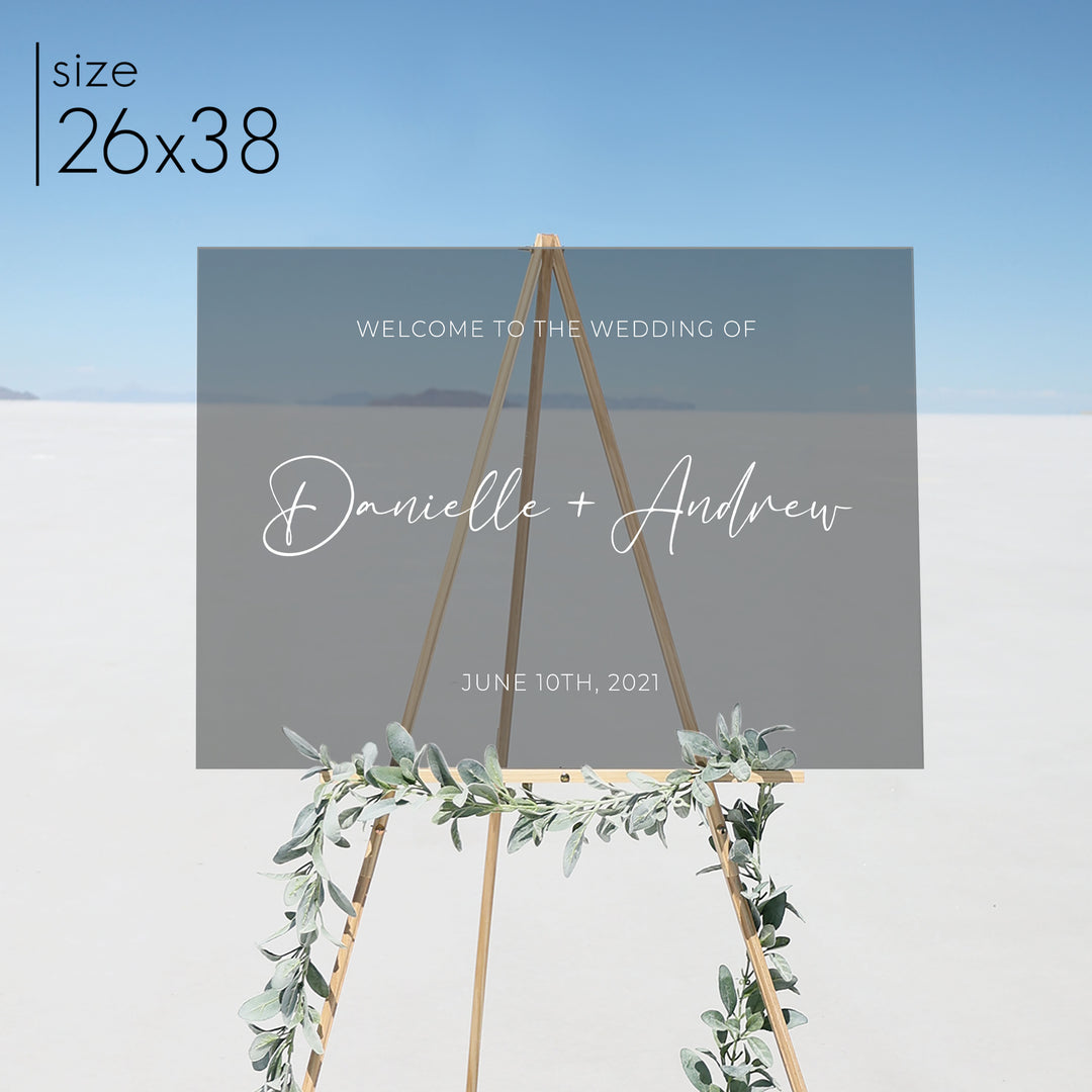 Frosted Acrylic Welcome Sign | Horizontal Olivia